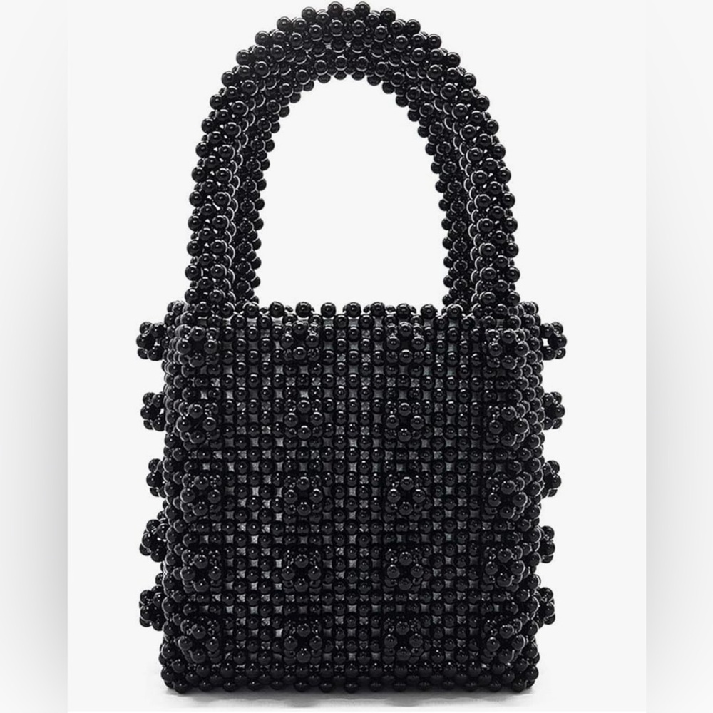 Mucio Beaded pearl black bag